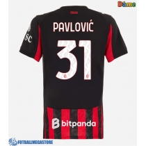 Fotballdrakt Dame AC Milan Strahinja Pavlovic #31 Hjemmedrakt 2025-26 Kortermet
